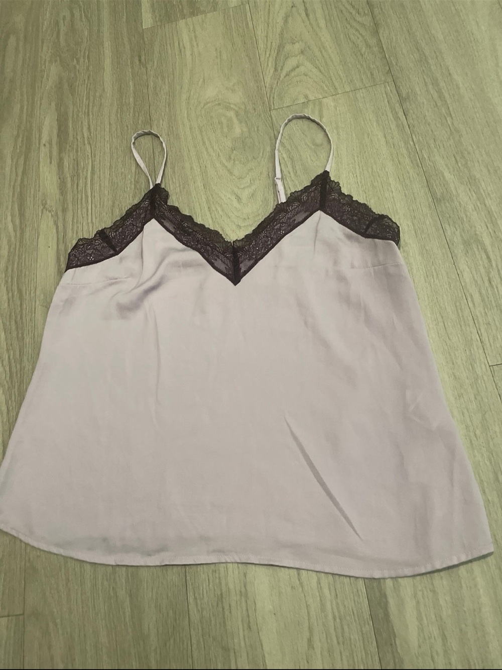 Old Navy Lace-Trim Satin Cami in Dusty Mauve with Black Lace